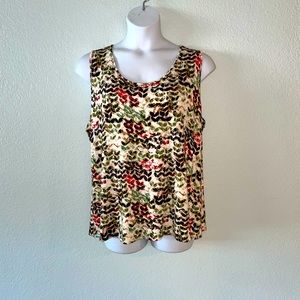 J. Jill 2x tank knit top Wearever multi color